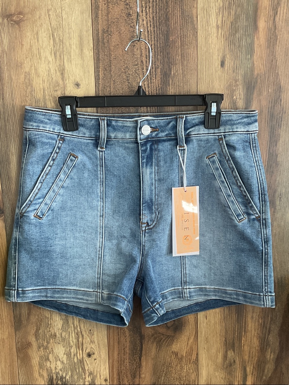 Risen Jeans Front Seam Detail RDS6239 High Rise Jean Shorts XL C227